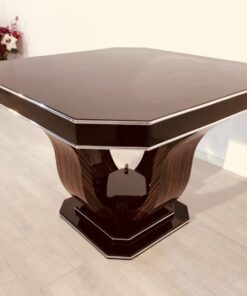 Art Deco, table, dining, living room, design, furniture, interior, interiordesign, octagonal, macassar, wood, antiques, restoration