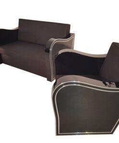 black, high-gloss, armchair, art deco, sofa, chromliner, living room, chrome handles, lacquer, luxury, veneer, chrome lines, piano lacquer