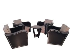 Art Deco, Armchairs, set, design, interiordesign, fabric, grey, black, living room, high end, piano lacquer, seating, antiques