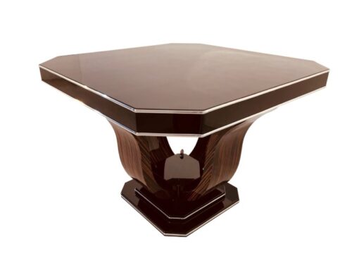 Art Deco, table, dining, living room, design, furniture, interior, interiordesign, octagonal, macassar, wood, antiques, restoration