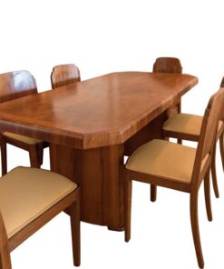 Art Deco, dining table, walnut wood, design, interior, grain, original, spain, 1920s, antique, vintage, table, dining set, living room