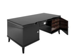 Art Deco Desk with Macassar Drawers, Design, furniture, luxurious, art, black, pinao lacquer, drawers, style, interior design, home decor