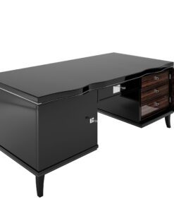 Art Deco Desk with Macassar Drawers, Design, furniture, luxurious, art, black, pinao lacquer, drawers, style, interior design, home decor
