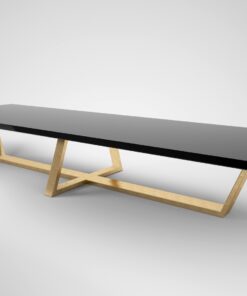 black and gold xxl dining table, dining room, large table, gold leaf, panel, high gloss, hand polished, luxurious, design, interior, decoration