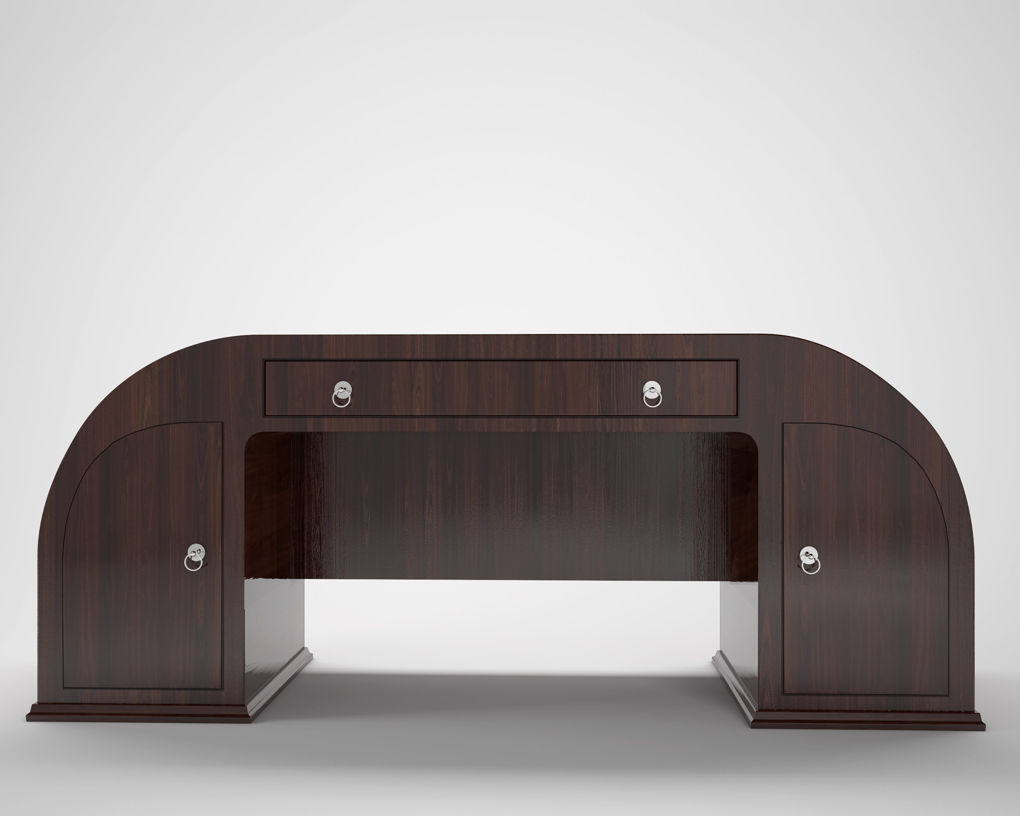 Sculptural Walnut Desk Original Antique Furniture