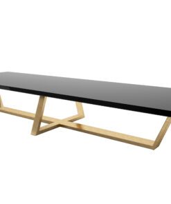 black and gold xxl dining table, dining room, large table, gold leaf, panel, high gloss, hand polished, luxurious, design, interior, decoration