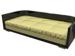 Black Art Deco Sofa, Daybed, large, design, style, luxurious, furniture, interior design, home, decoration, decor, elegant, piano lacquer, leather, mattress