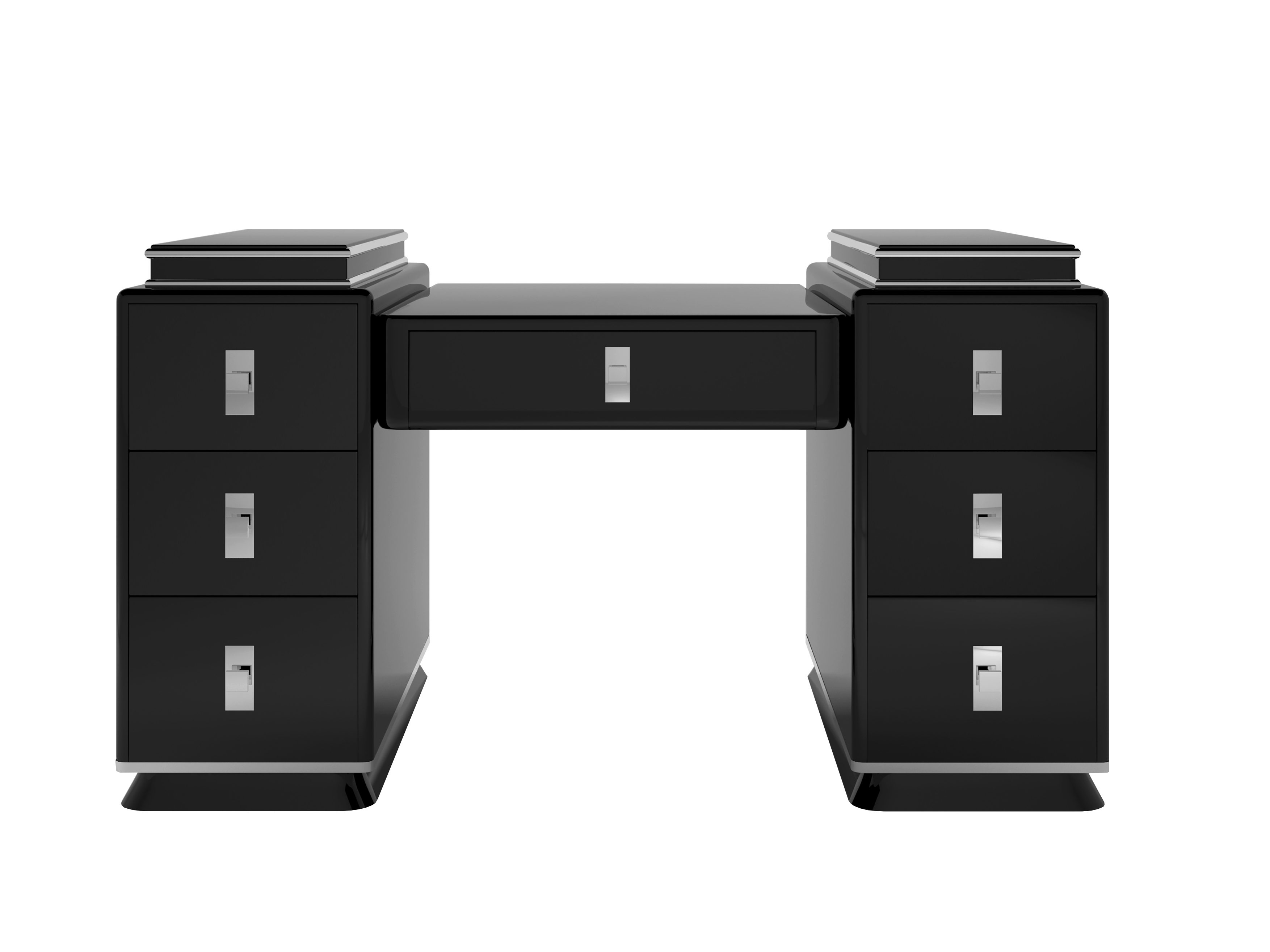 Modernist Black Art Deco Design Tower Desk Modernist Black Art Deco Design Tower Desk