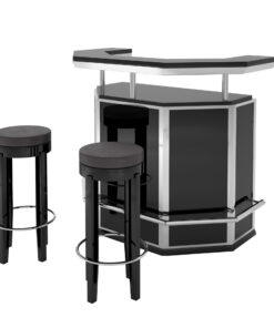 Black and Chrome Art Deco Bar, stooling, bar, design, interior design, steel, footrest, luxury, furniture, interior design
