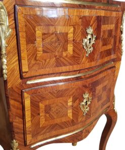Rococo commode with marble top, late rococo, france, 1800, original, antiques, luxurious, palisander veneer, fire golden handles