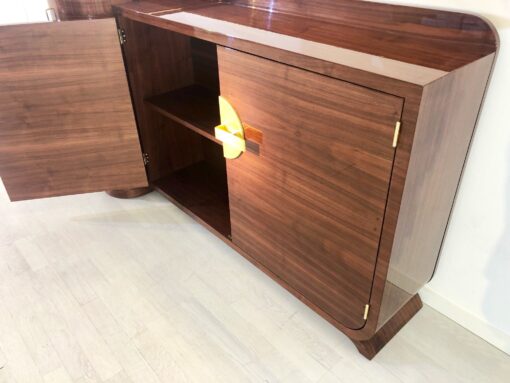 Art Deco Design Palisander Sideboard in High Gloss, Rosewood, Lacquer, Brass Handles, Polished, Luxury Furniture, Original, Modern Design Furniture