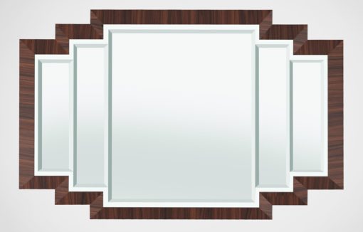 Art Deco Design Wall Mirror with macassar frame, mirror, interior design, luxury items, precious wood, high gloss, home decoration
