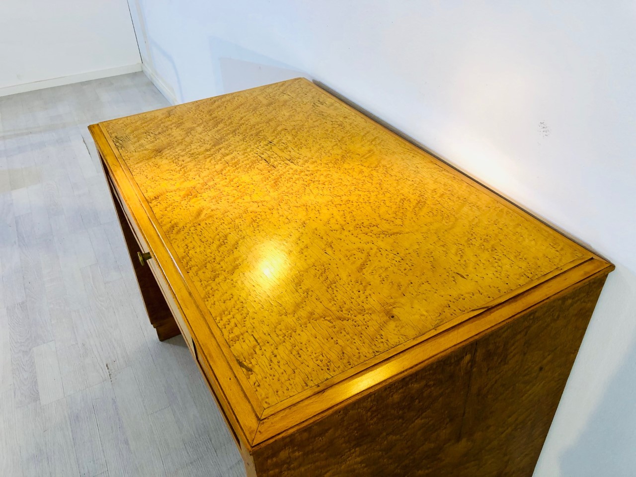 1930s Art Deco Desk Made Of Birdseye Maple Original Antique