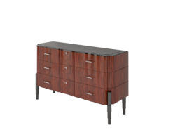 Walnut Art Deco Design Chest of Drawers High Gloss Finish, commode, sideboard, storage, interior design, high quality, design furniture