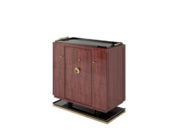 Palisander Commode or Sideboard with Polished Brass Handles, Interior design, luxury furniture, piano lacquer, unique grain