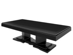 art, deco, table, dining table, xxl, design, black, solid, piano lacquer, high gloss, old, restored, new, chrome, large, long