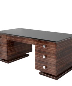 Macassar Art Deco Style desk, modern design desk, macassar veneer, luxury furniture, interior design, high gloss, modern living