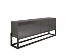 Modern Design Sideboard with a High Gloss Finish, Dark grey paintjob, high end furniture, piano lacquer, made in germany, furniture, interior design