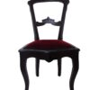 Baroque Finca Chair in Stained Black with New Red Upholstery, Original ANtique Furniture, redstoration, baroque era, antiques