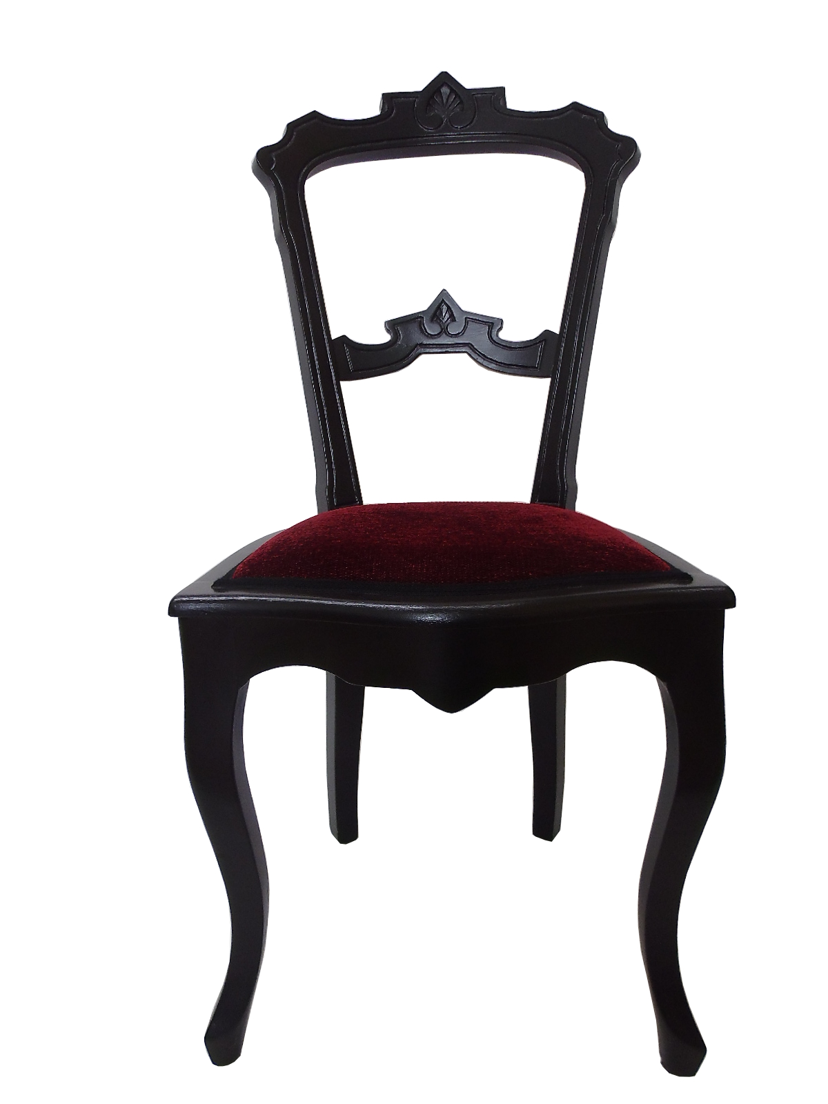 manager Verbinding verbroken lichtgewicht Baroque Finca Chair in Stained Black with New Red Upholstery - Original  Antique Furniture