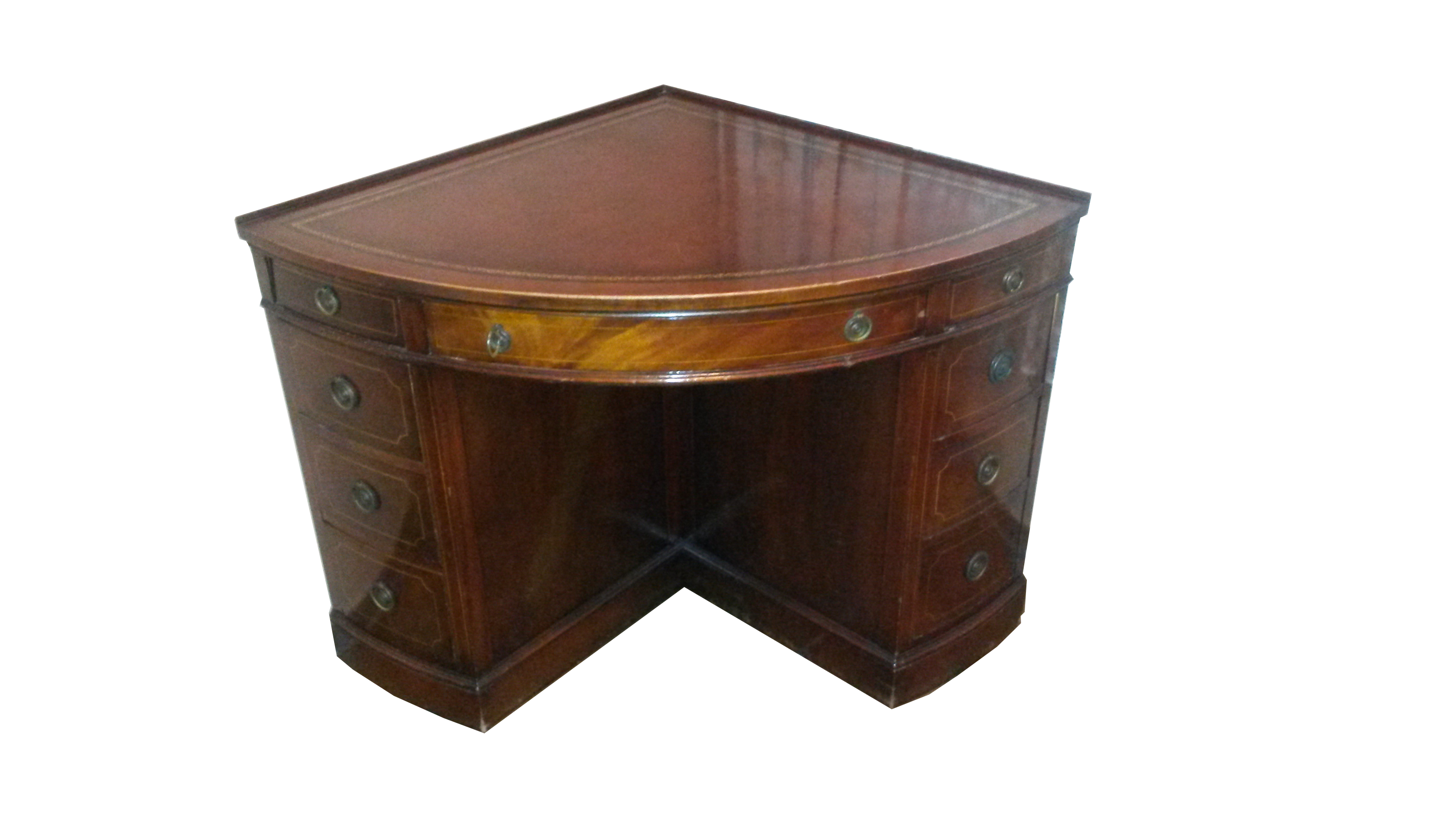 Arts And Craft Corner Desk With Leather Top Original Antique