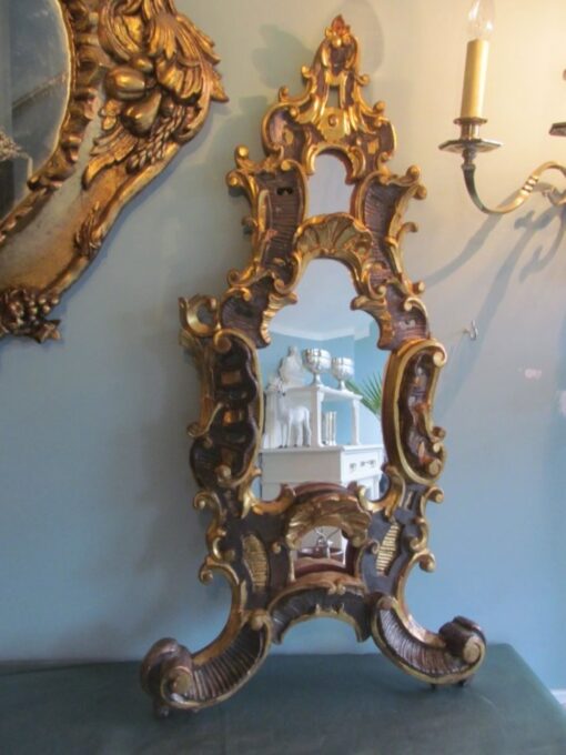 1750s Baroque Table Mirror Made of Basswood, Antique Mirror, Antique Table Mirror, Baroque Furniture, Barock Mirror, Basswood Mirror
