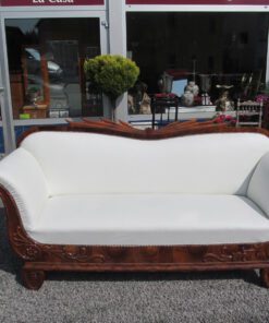 1830s Biedermeier Walnut Sofa with Walnut Ornamentations