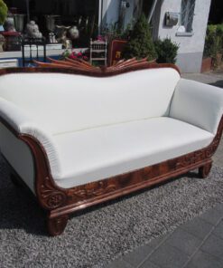 1830s Biedermeier Walnut Sofa with Walnut Ornamentations