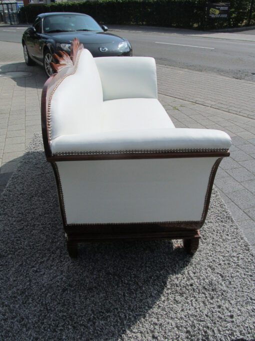 1830s Biedermeier Walnut Sofa with Walnut Ornamentations
