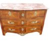 Curved Antique Baroque Chest of Drawers with Marble Top 1780s, Baroque Commode, Antique Commode, Original Baroque, Commode with Marble Top