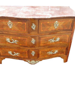 Curved Antique Baroque Chest of Drawers with Marble Top 1780s, Baroque Commode, Antique Commode, Original Baroque, Commode with Marble Top