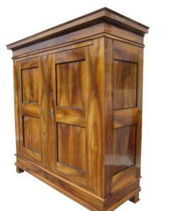 Walnut Wood Antique Biedermeier Hall Cabinet with Stunning Grain, Biedermeier Cupboard, Antique Hall Cabinet, Biedermeier Furniture, Walnut Furniture