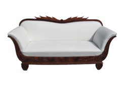 1830s Biedermeier Walnut Sofa with Walnut Ornamentations