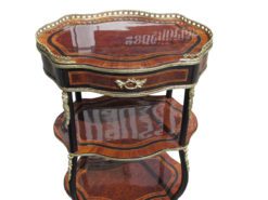 Napoleon III Style Side Table or Etagere Made of Walnut and Palisander, Napoleon Furniture, Brass Ornamentations, Palisander Wood
