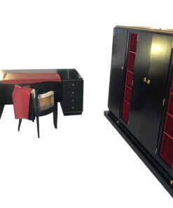 Art Deco Desk & Office Cabinet by Christian Krass France 1930s, Art Deco Office furniture, french furniture, design furniture, design desk, art deco cabinet