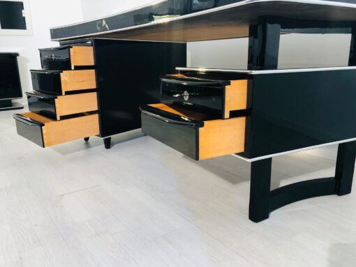 1950s Bauhaus Desk in High Gloss Black, Bauhaus Design, Interior Design, Luxury Furniture, Luxury office furniture, high end desk, mid-century