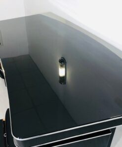 1950s Bauhaus Desk in High Gloss Black, Bauhaus Design, Interior Design, Luxury Furniture, Luxury office furniture, high end desk, mid-century