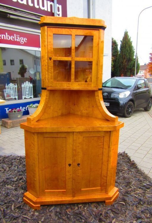 Biedermeier Corner Cupboard, circa 1830, Biedermeier Cupboard, Biedermeier Warddrobe, Antique Corner Cupboard, Biedermeier Vitrine