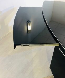 1950s Bauhaus Desk in High Gloss Black, Bauhaus Design, Interior Design, Luxury Furniture, Luxury office furniture, high end desk, mid-century