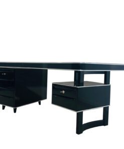 1950s Bauhaus Desk in High Gloss Black, Bauhaus Design, Interior Design, Luxury Furniture, Luxury office furniture, high end desk, mid-century