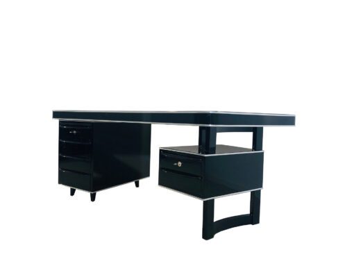 1950s Bauhaus Desk in High Gloss Black, Bauhaus Design, Interior Design, Luxury Furniture, Luxury office furniture, high end desk, mid-century