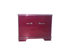 Original Art Deco Commode with a High Gloss Red Finish, Design Furniture, Art Deco Furniture, high gloss furniture, colorful commodes