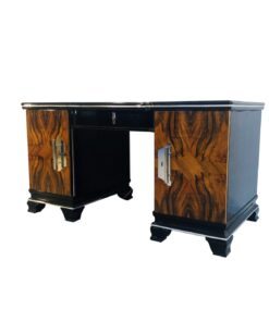 1920s Art Deco Desk Walnut Wood Front