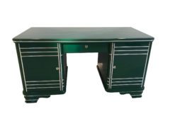 High Gloss Black Art Deco Commode - Chrome Handles, Art Deco Furniture, Art Deco Design, Piano Lacquer Finish, Original 1930s Item