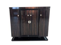 Art Deco Macassar Wood Commode 1930s, Chrome Handles, Design Furniture, Antiques, Restoration, Interior inspiration, Luxury Furniture