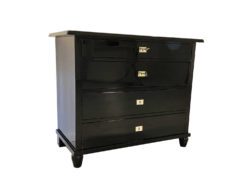 Art Deco Chest of Drawers or Dresser in High-Gloss Black, Art Deco furniture, luxury art deco furniture for sale, chest of drawers, bedroom furniture