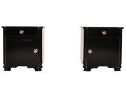 High Gloss Black Art Deco Nighstands 1920s, Art Deco Furniture, luxury furniture, interior design, high gloss nightstands, 1920s france