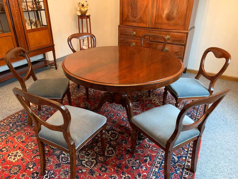 Mahogany Dining Room Set With Table And, Mahogany Dining Room Table Antique