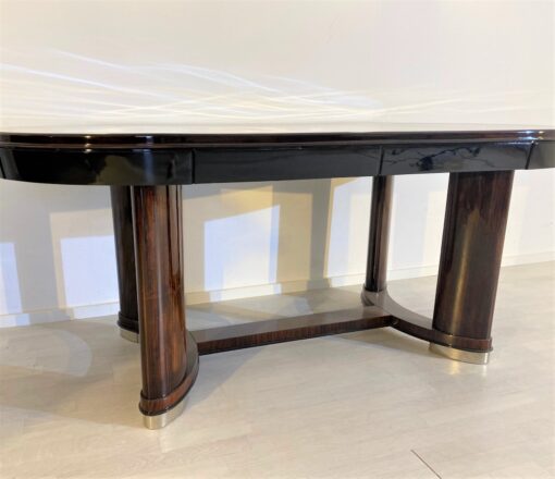 Oval Art Deco Dining Table Macassar Wood, Luxury Dining Table, Interior Design, Art Deco Table, High Gloss Dining Table, Antique Dining Table