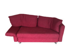 Red 2-Seater-Couch/Sleeper With Adjustable Side Elements